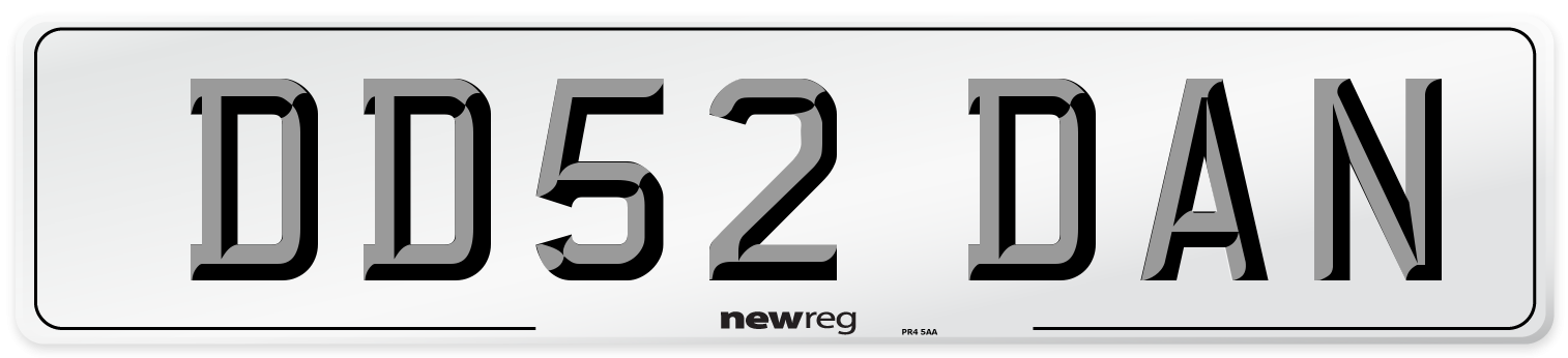 DD52 DAN Number Plate from New Reg